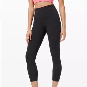 Black cropped align leggings